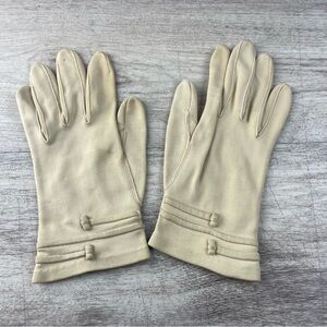 1950s Vintage Soft Leathers Women’s Gloves Size 6 Small Wrist Length Off White